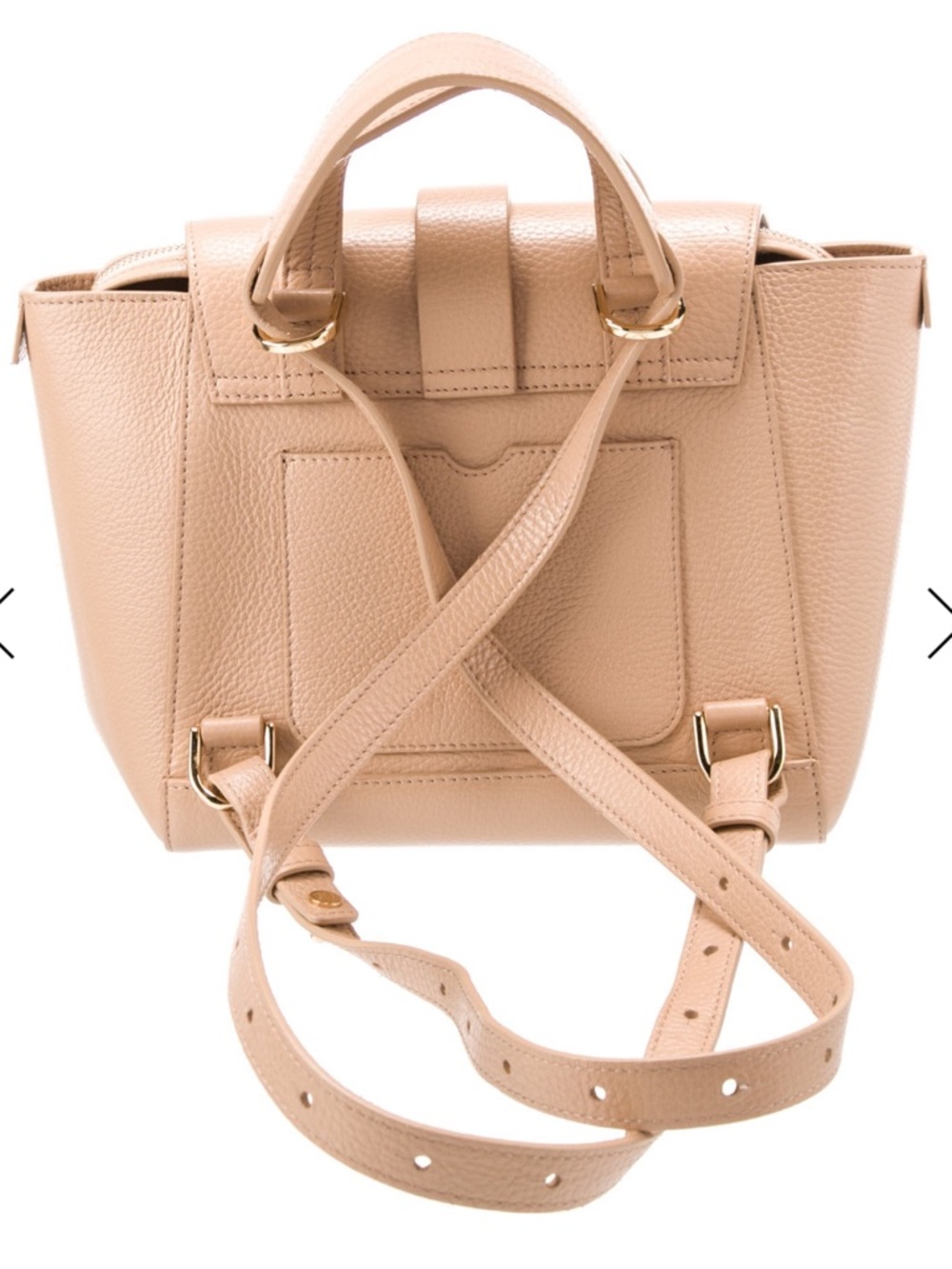 Senreve Midi Maestra Pebbled Leather Satchel/Backpack in Beige-Tan - EUC - Picture 4 of 9